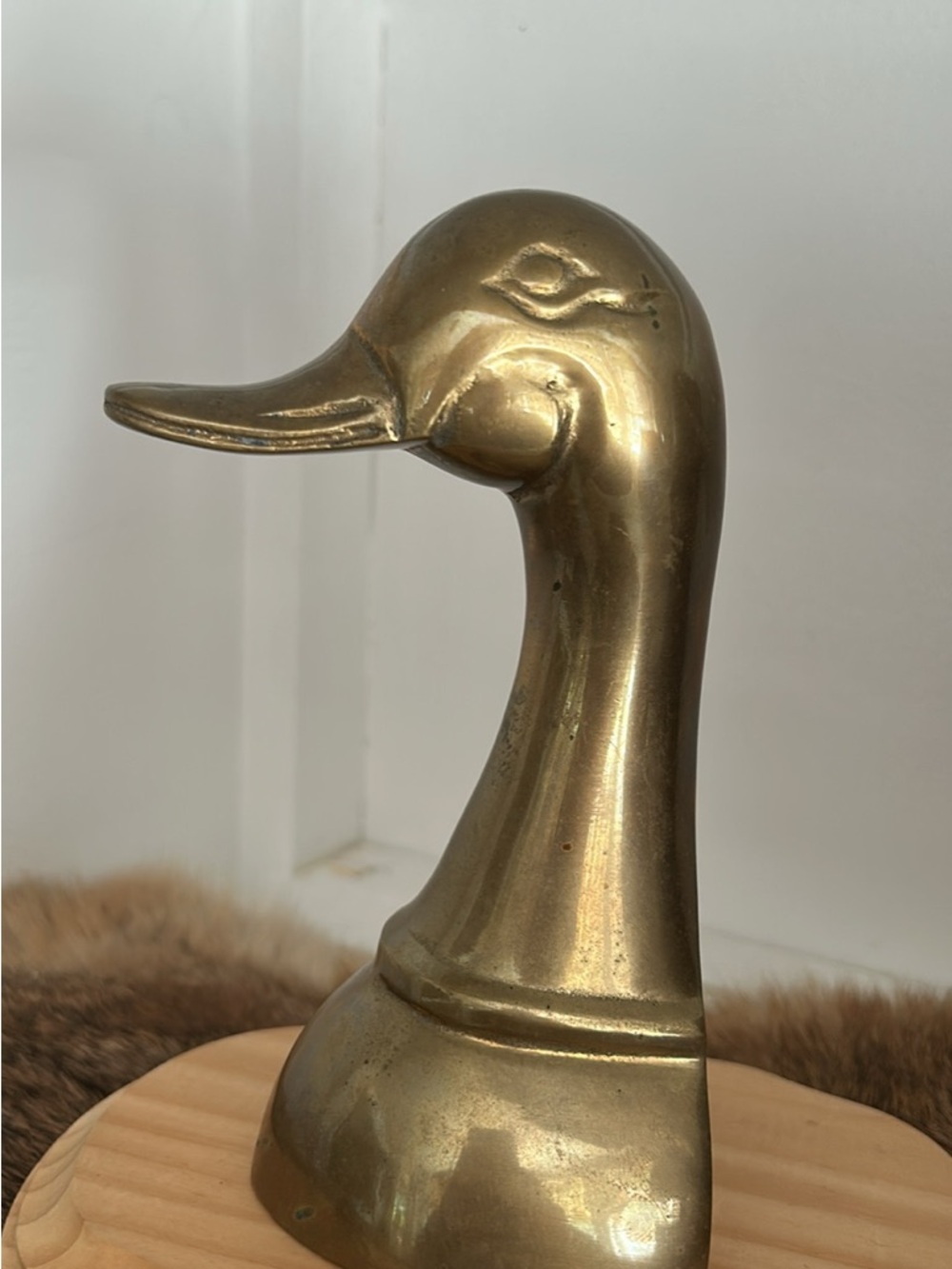 Brass Duck Head - single bookend